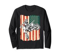 American Flag Motocross and Dirt Bike Long Sleeve T-Shirt