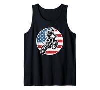 American Flag Motocross Track Dirt Bike Off Road Machine Tank Top