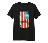 American Flag Motorcycle Biker Chopper USA Premium T-Shirt