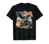 American Flag Motorcycle Wings Tshirt USA Bald Eagle Biker T-Shirt