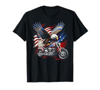 American Flag Motorcycle Wings USA Flag Biker Bald Eagle T-Shirt