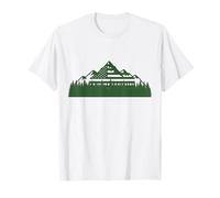 American Flag Mountain Silhouette Forest Adventure Hiking T-Shirt