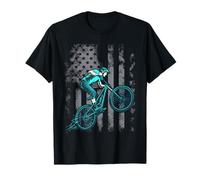 American Flag MTB Mountain Bike Apparel - Mountain Bike T-Shirt