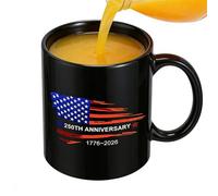 American Flag Mug - 350ml Ceramic 250th Patriotic | US Celebration Ceramic Coffee Mug - for Home Office Soldier Family Tea Water Milk Celebration Events