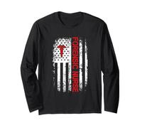 American Flag Nurse Forensic Nurse Hospital Nursing Long Sleeve T-Shirt