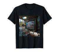 American Flag Old Broken Tv Apocalyptic Ruins Value Graphic T-Shirt