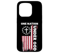 American Flag One Nation Under God 4th Of July Christian Case for iPhone 15 Pro