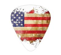 American Flag Outline Guitar Picks with Organizer Storage Box Guitar Plectrums 12PCS 3 Thickness Thin Medium Heavy 0.46 0.71 0.96mm Guitar Picks For Acoustic Electric or Bass Guitars