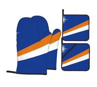 American flag Oven Mitt and Pot Holders Sets for Baking Kit Kitchen Dessert Micro-wave Outdoor BBQ