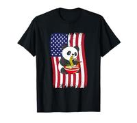 American Flag Panda Eating Ramen T-Shirt