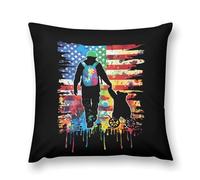 American Flag Papa Bear Funny Pillowcase Throw Pillow Cushion Covers Zippered Closure Gifts for Women Men