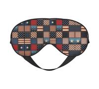 American Flag Patchwork Night Mask Soft Reversible Eye Cover Adjustable Strap Light Blocking Comfortable Rest