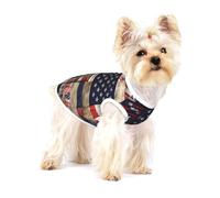 American Flag Patchwork print Tshirts for Small Dogs Dog's Fashion Shirt Breathable Sleeveless Shirts for Small Dogs