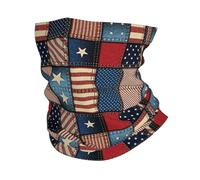 American Flag Patchwork Print Windproof Neck Gaiter, Warmer Scarf Breathable Half-Face Mask Ski Mask Unisex For Outdoor