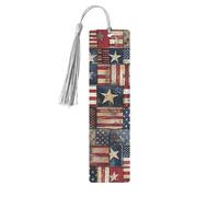 American Flag Patchwork Printed Metal Bookmarks M - Gray Lightweight Aluminium Book Marker for Books, Journals & Gifts, Ideal Book Lovers, Holiday Decor & Crafts