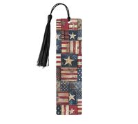 American Flag Patchwork Printed Metal Bookmarks S - Black Lightweight Aluminium Book Marker for Books, Journals & Gifts, Ideal Book Lovers, Holiday Decor & Crafts