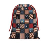 American Flag Patchwork Super Soft Velvet Christmas Storage Bag Festival Promotion Annual Celebration and Daily Use