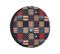 American Flag Patchwork Tire Cover Fit For Rv, Car, Truck, Suv,Camper Wheel, Waterproof Dustproof Thickening