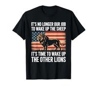American Flag Patriot Time to Wake The Lions Sheep USA T-Shirt