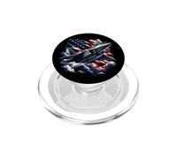 American Flag Patriotic Airplane Plane US Independence Day PopSockets PopGrip for MagSafe