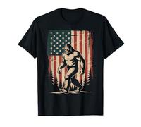 American Flag Patriotic Bigfoot Forest Sasquatch 4th Of July T-Shirt