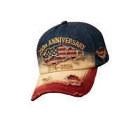 American Flag Patriotic Cap, Commemorative Caps 1776-2026, Adjustable Dad Cap, for Veterans Affairs Outdoor Sports 4th July Independence Day Camping Fishing Hiking, SY250157-6