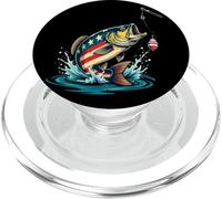 American Flag Patriotic Fishing 4th of July US Flag PopSockets PopGrip for MagSafe