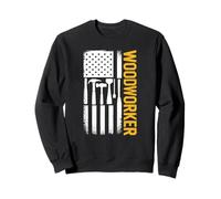 American Flag Patriotic Woodworker Vintage Woodworking Sweatshirt
