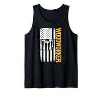 American Flag Patriotic Woodworker Vintage Woodworking Tank Top