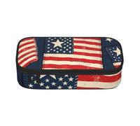 American Flag Pattern Cute Zipper Pencil Case, Oxford Fabric Pen Pouch