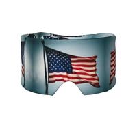 American Flag Pattern Print Sleep Eye and Ear Muffs Mask - Adjustable Yoga Travel Headband, Keep Warm Shading Comfortable Aid