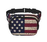 American Flag Patternwaist Bag for Men Women - Adjustable Double Fanny Pack for Travel, Sports, and Daily