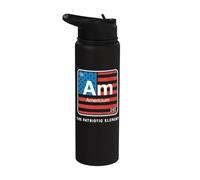 American Flag Periodic Table Funny Element Americium icon Stainless Steel Insulated Water Bottle