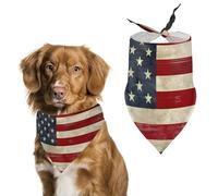 American Flag Pet Scarf,Soft Durable Triangle Dog Bandanas Lightweight Breathable Comfortable Pet Bib for Small Medium Large Breed.