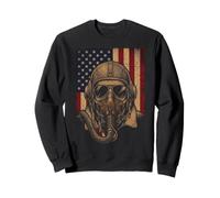 American Flag Pilot Patriotic Vintage Men Women Graphic Sweatshirt