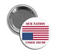 American Flag Political Button Pin, 1.5 Inches, Our Nation Under Trump No Kings Resist Pinback Badge