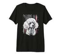 American Flag Poodle Portrait Premium T-Shirt