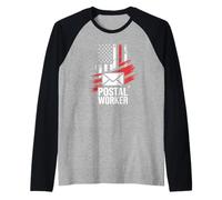 American Flag Postal Worker Who Enjoys The Delivery Life Raglan Baseball Tee