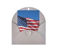 American Flag Print Adorable Blank Cards& Envelopes,Unique Designs Perfect for Festivals, Invitations