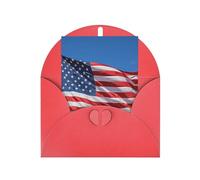 American Flag Print Adorable Blank Cards& Envelopes,Unique Designs Perfect for Festivals, Invitations
