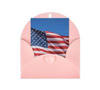 American Flag Print Adorable Blank Cards& Envelopes,Unique Designs Perfect for Festivals, Invitations