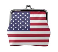 American flag print Cute Buckle Coin Purses Vintage Pouch Kiss lock Change Purse Wallets for Women Fashion, Black, One Size, Vintage
