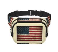 American flag print Fanny Pack Purse with Adjustable Strap Square Double Layer Waist Bag Belt Unisex Everywhere