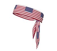 American Flag Print Head Tie Headbands, Ninja Karate Tie, Athletic Sweatbands,Sweat Wicking Workout Head Band