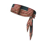 American Flag Print Head Tie Headbands, Ninja Karate Tie, Athletic Sweatbands,Sweat Wicking Workout Head Band