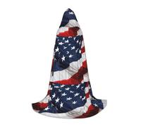 American Flag Print Hooded Cloak Teens Kids Adults Halloween Gothic Variety Carnival Cosplay Costume