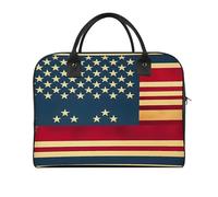 American Flag Print Laptop Tote Bag Casual Travel Handbag Multi Pocket Shoulder Bags for Work Travel