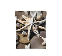 American Flag Print Leather Coin Purse, Small Change Pouch Wallet,Squeeze Coin Purse Pouch For Men Women, Beach Seashell Starfish, One Size, Fashion
