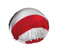 American Flag Print Shower Cap, Lined Shower Cap For Women Reusable, Double Layer Waterproof Bath Cap