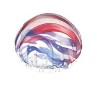 American flag Print Shower Cap - Reusable, Double Layer, Breathable, Quick-Dry, Perfect for Home, Spa, Hotel, and Travel